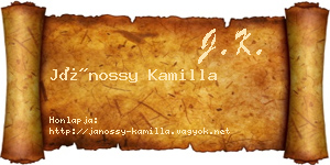 Jánossy Kamilla névjegykártya